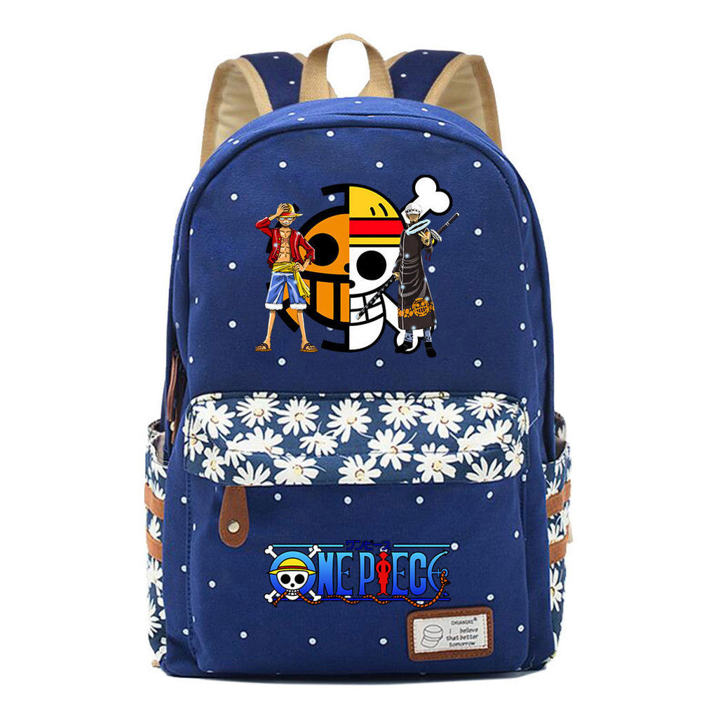 Anime Pirate Wang Lufei Printed Student School Bag Fragmented Flower Leisure Backpack
