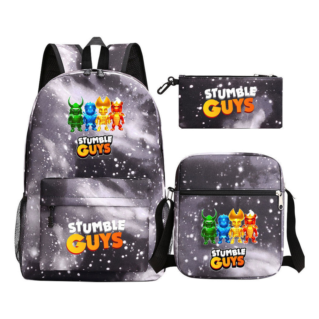 Printed Youth Student School Bag Three Piece Set Men's And Women's Shoulder Set Backpack