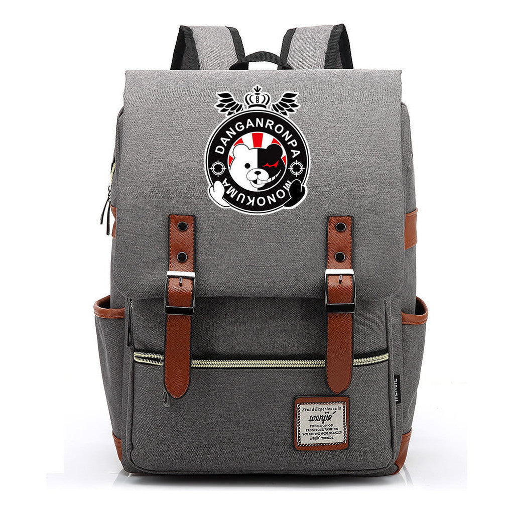 Printed Teenage Student Backpack For Men And Women With Casual Belt Buckle Classic Backpack
