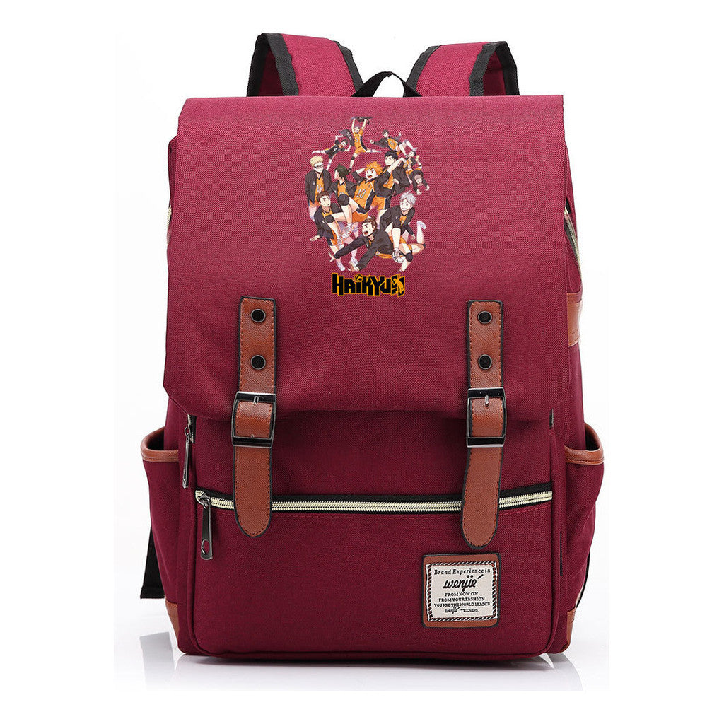 Volleyball Youth Printed Student School Bag Casual Belt Buckle Classic Backpack