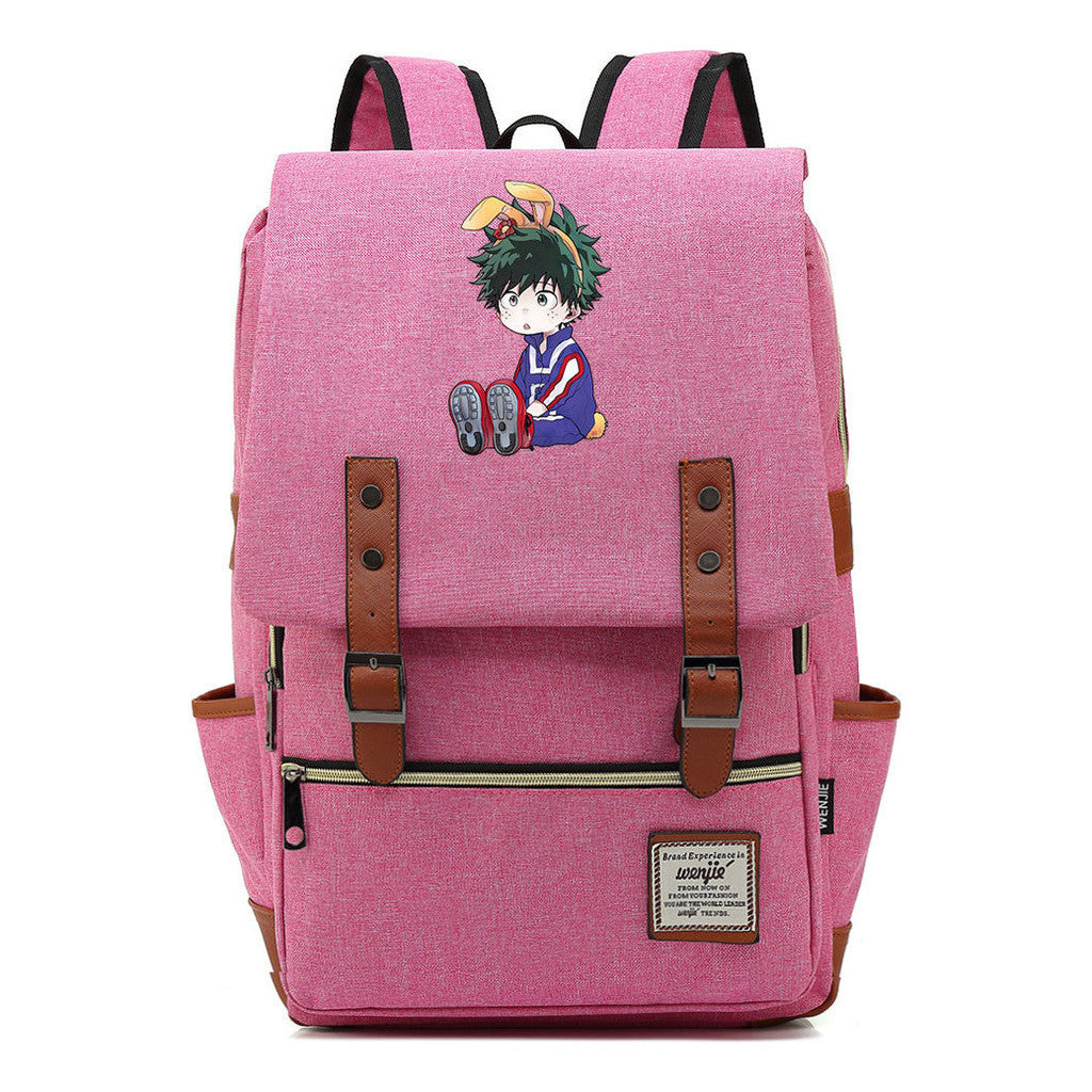 Anime My Heroes Academy Printed Youth School Bag Casual Belt Buckle Classic Backpack