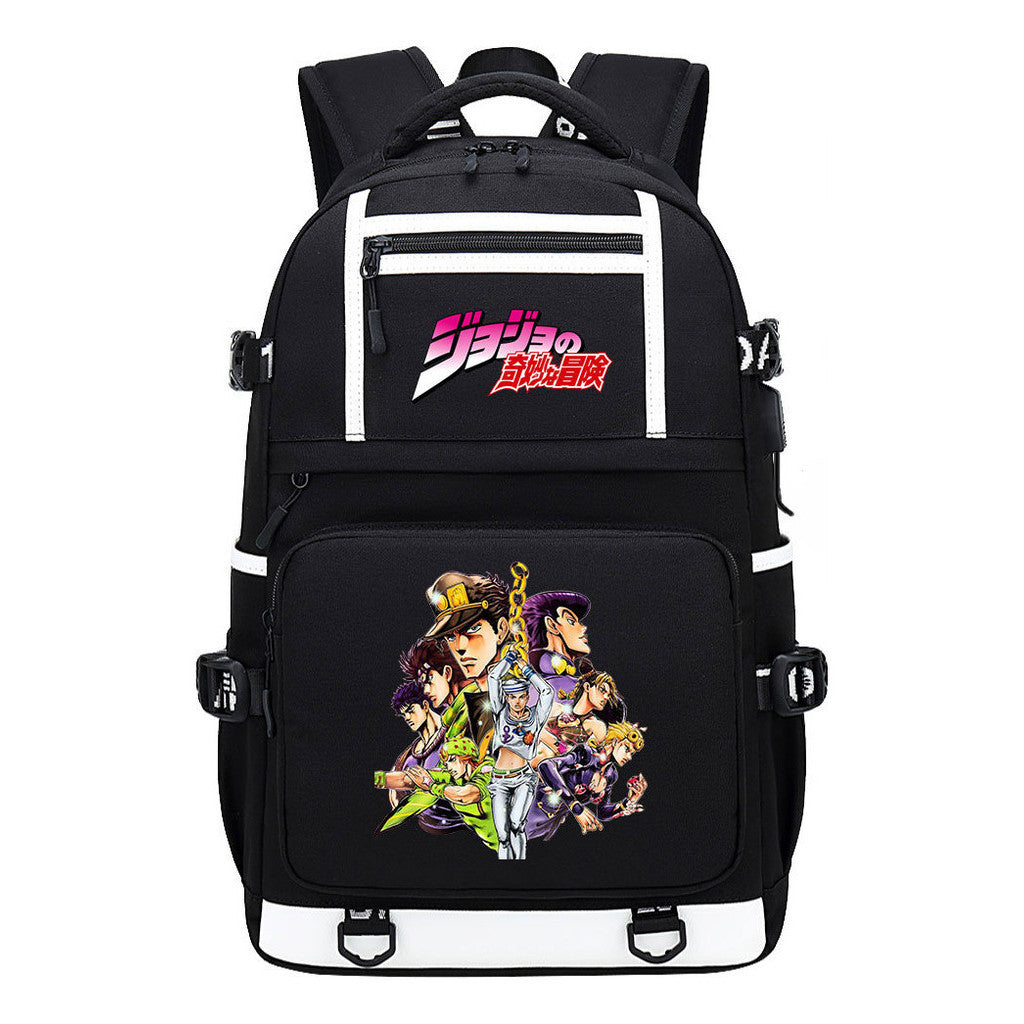 Comic Joe's Wonderful Adventure Print Usb Youth Student Backpack For Men And Women's Leisure Travel Backpack
