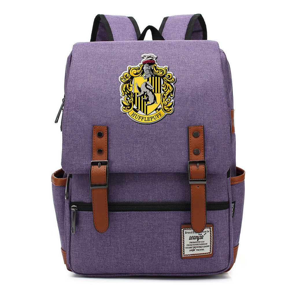 School Of Magic Printed Student School Bag Men's And Women's Casual Belt Buckle Classic Backpack