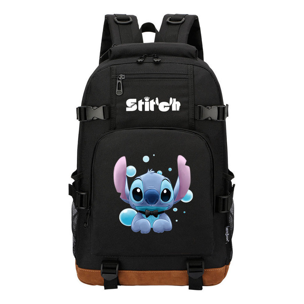 Anime Star Baby Stitch Printed Student Backpack Men And Women's Leisure Travel Backpack