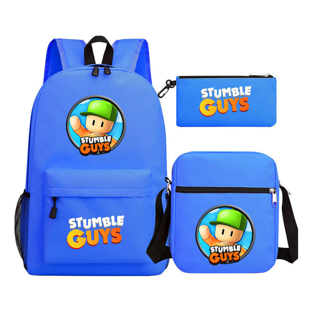 Printed Youth Student School Bag Three Piece Set Men's And Women's Shoulder Set Backpack