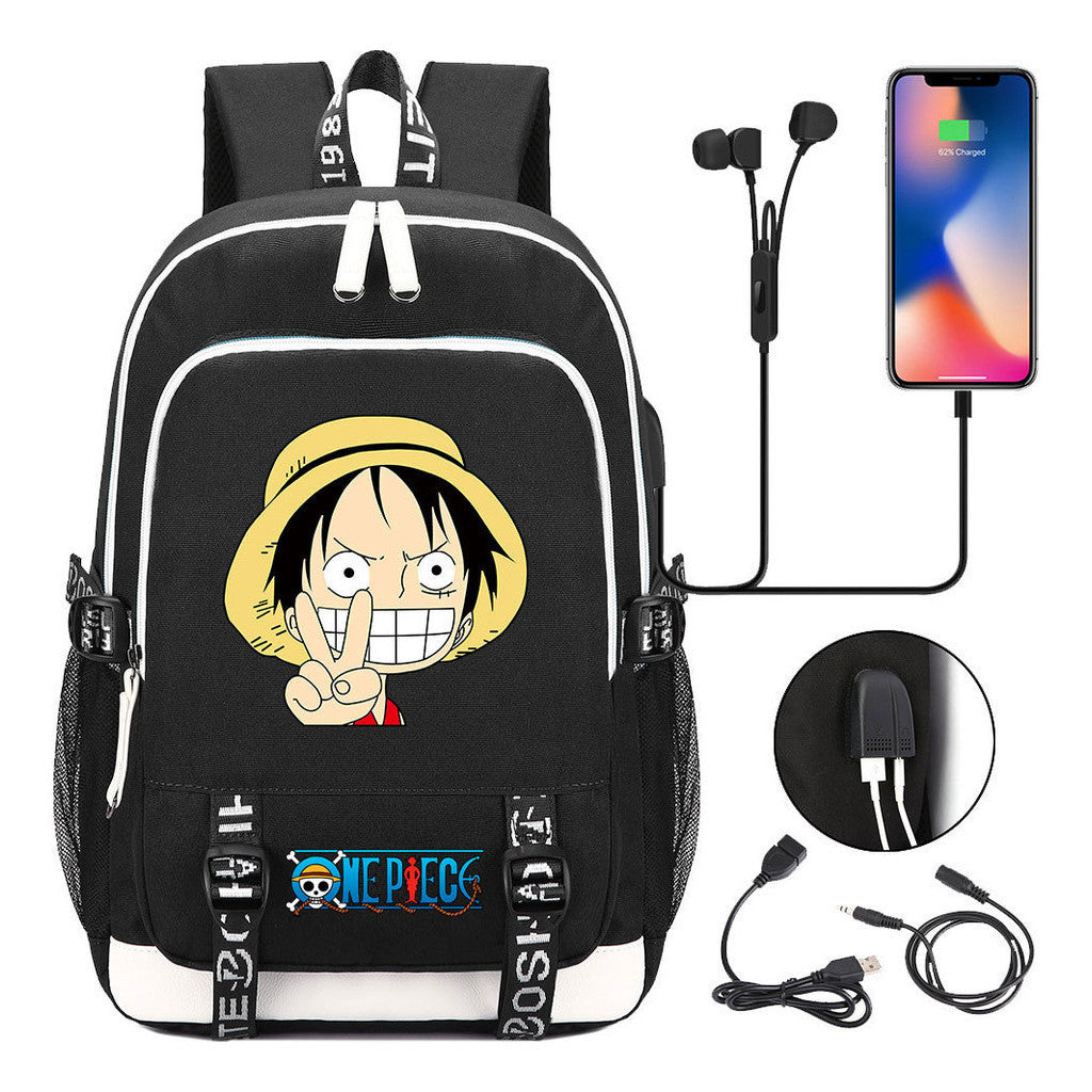 Anime Pirate Wang Lufei Youth Student School Bag Usb Men's And Women's Leisure Backpack