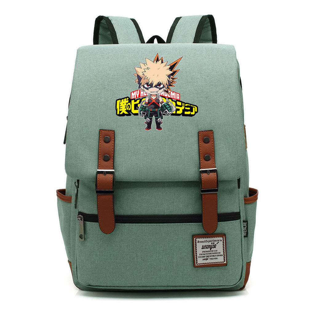 Anime My Heroes Academy Printed Youth Student Backpack Men's And Women's Leisure Belt Buckle Classic Backpack 38*27*12.5cm