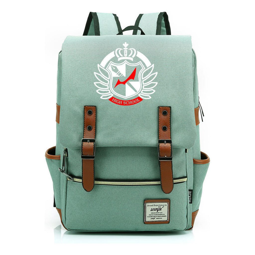 Printed Teenage Student Backpack For Men And Women With Casual Belt Buckle Classic Backpack