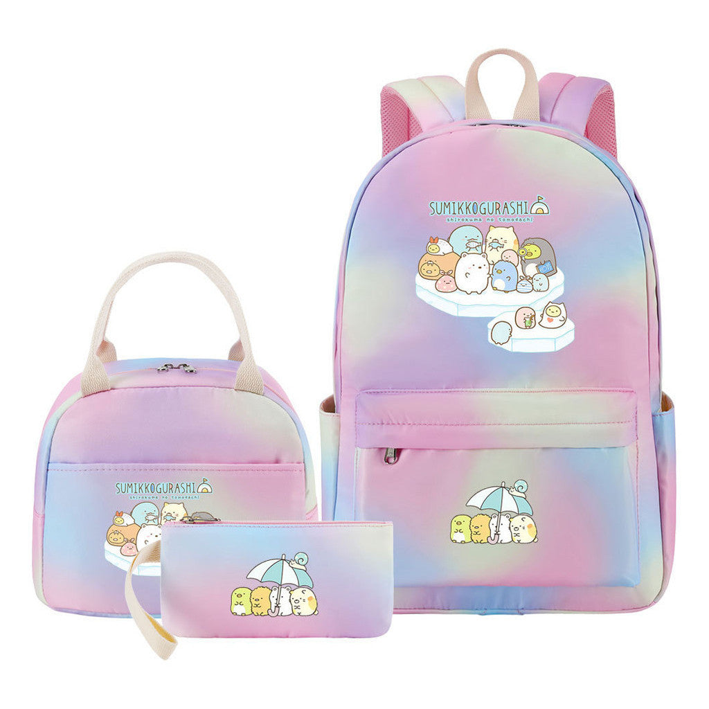 Corner Biology Student School Bag Lunch Bag Three Piece Set Backpack Set