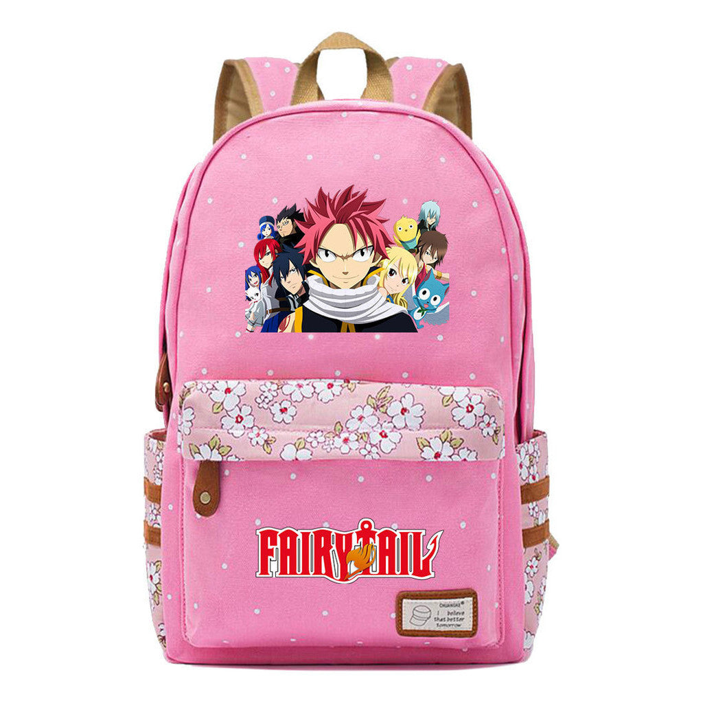 Teenage Student Backpacks, Floral Canvas, Girl Shoulders