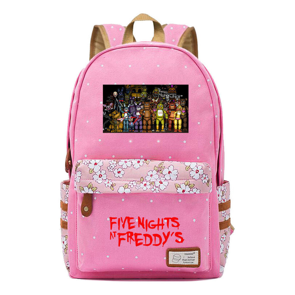 Toy Bear Game Fashion Printed Youth Girls School Bag Men's And Women's Leisure Canvas Backpack