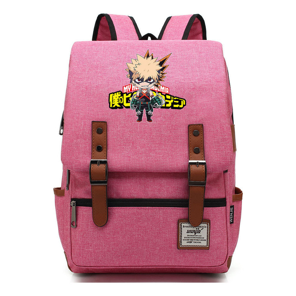 Anime My Heroes Academy Printed Youth Student Backpack Men's And Women's Leisure Belt Buckle Classic Backpack 38*27*12.5cm