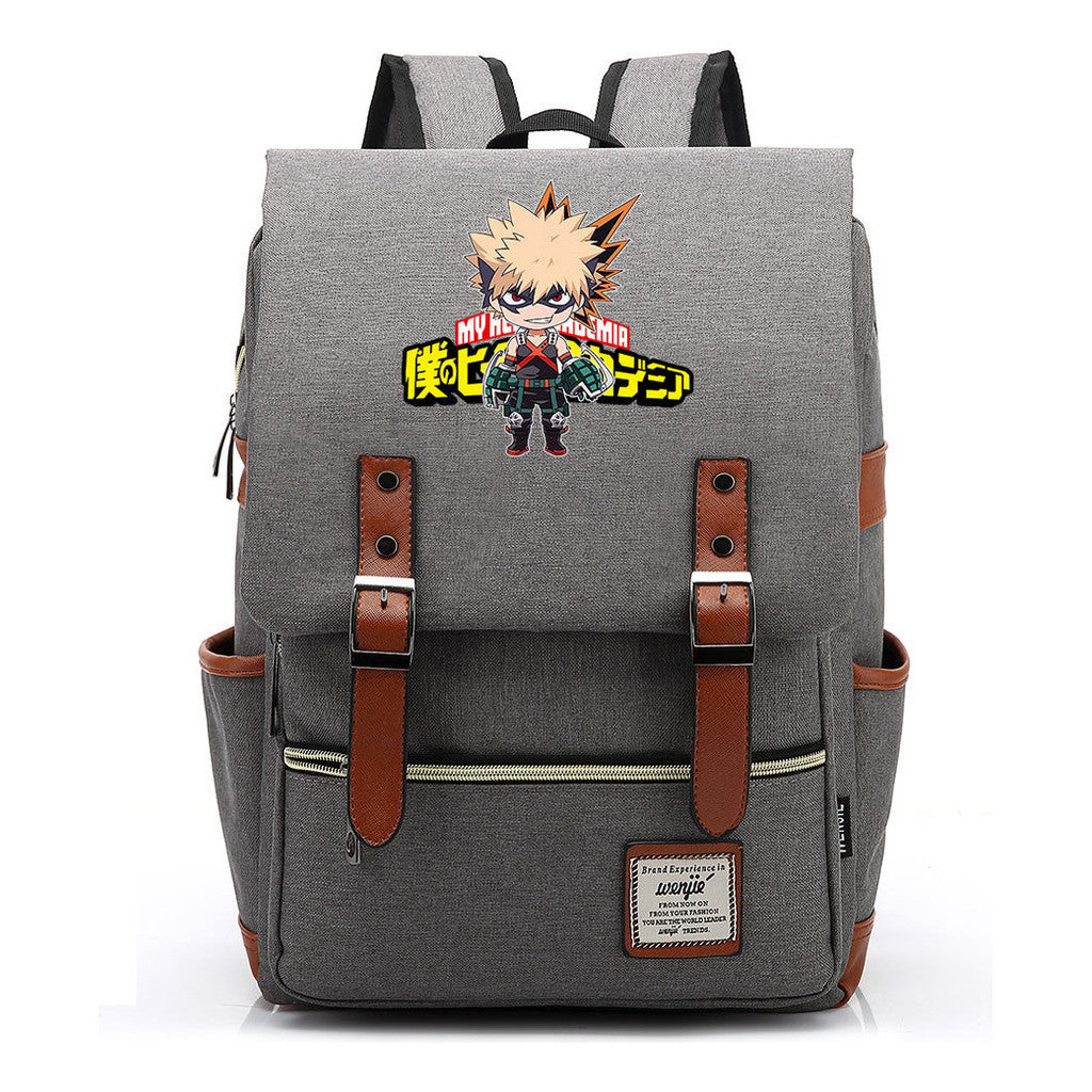 Anime My Heroes Academy Printed Youth Student Backpack Men's And Women's Leisure Belt Buckle Classic Backpack 38*27*12.5cm