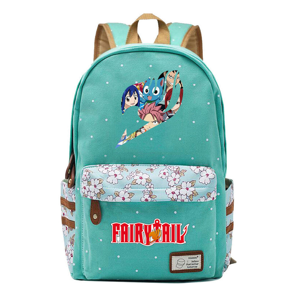 Teenage Student Backpacks, Floral Canvas, Girl Shoulders