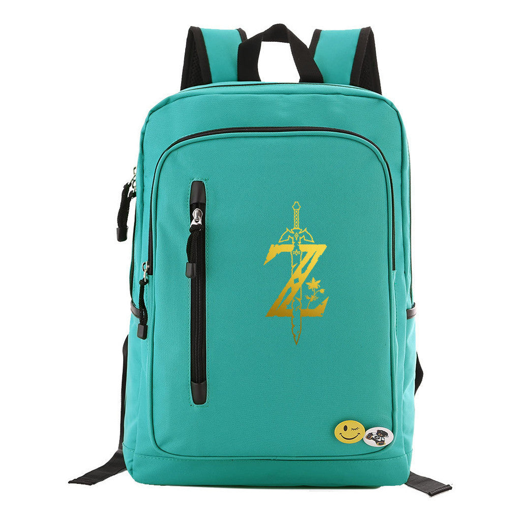 Golden Printed Youth Student Backpack For Men And Women's Leisure Travel Backpack