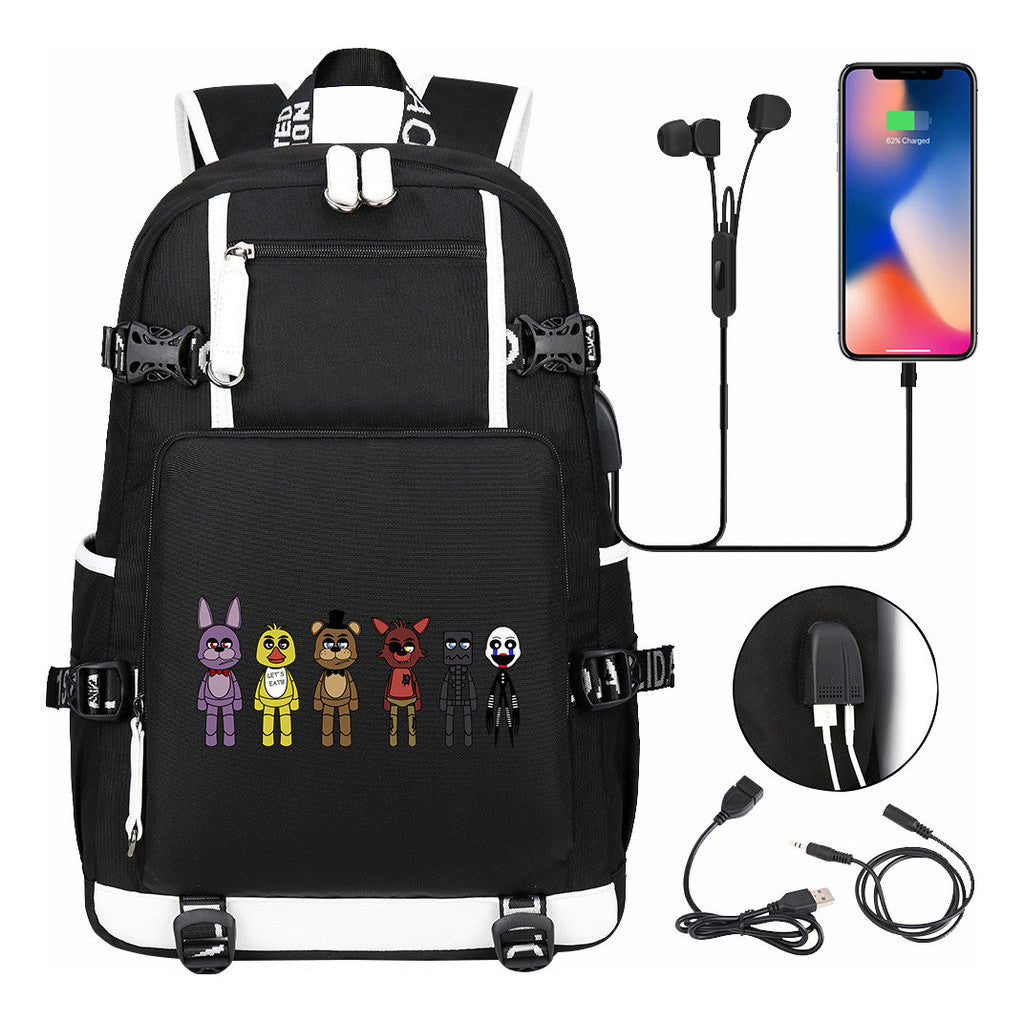 Toy Bear Game Usb Large Capacity Youth Student School Bag Leisure Travel Backpack