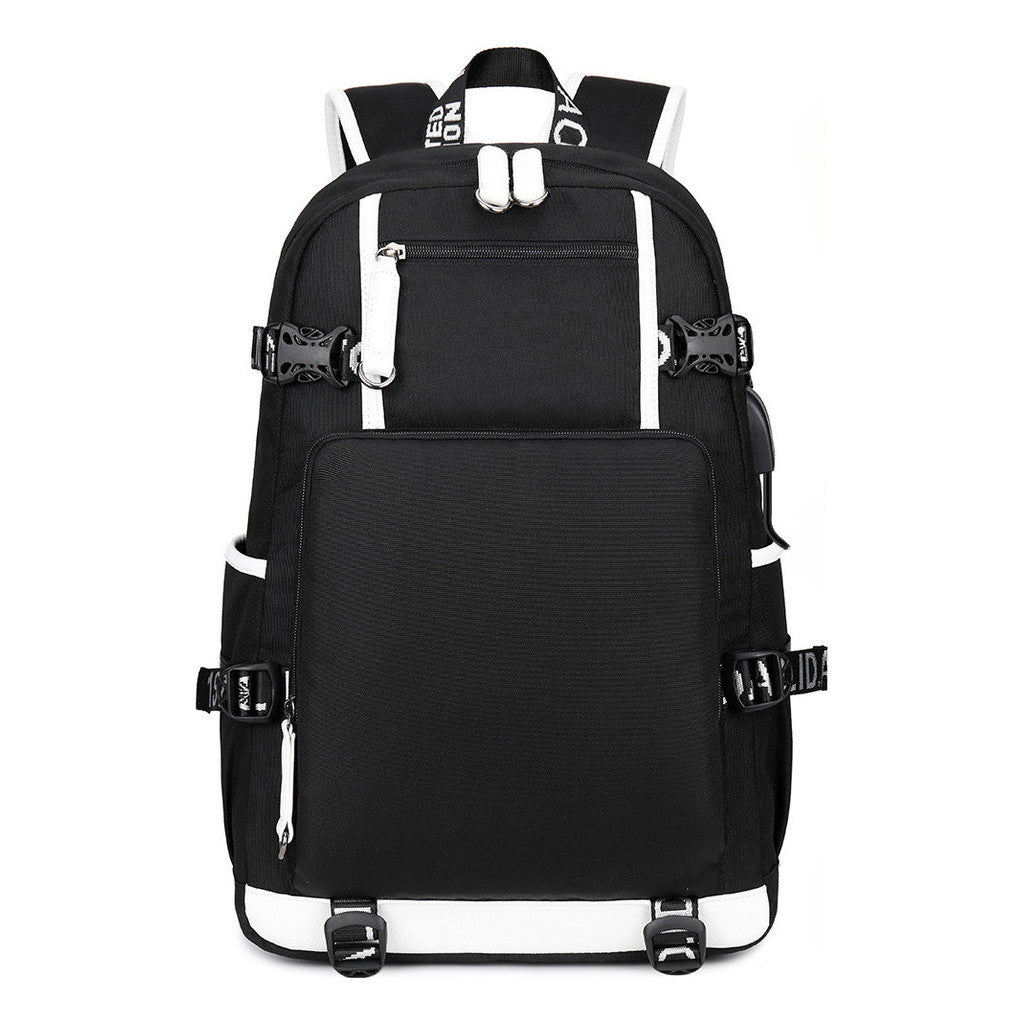 Printed Usb Youth Student School Bag Leisure Large Capacity Travel Backpack