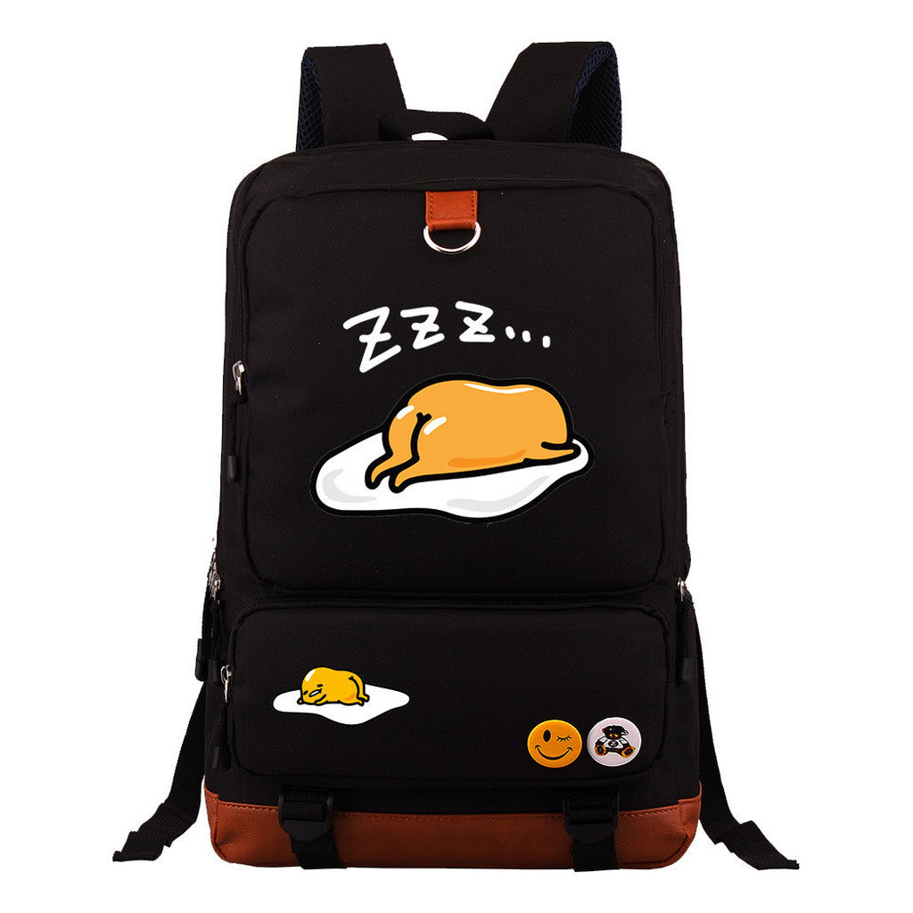 Cartoon Anime Lazy Egg Youth Student Backpack With Large Capacity Travel Bag For Boys And Girls Backpack