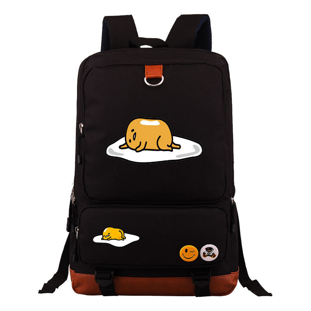 Cartoon Anime Lazy Egg Youth Student Backpack With Large Capacity Travel Bag For Boys And Girls Backpack
