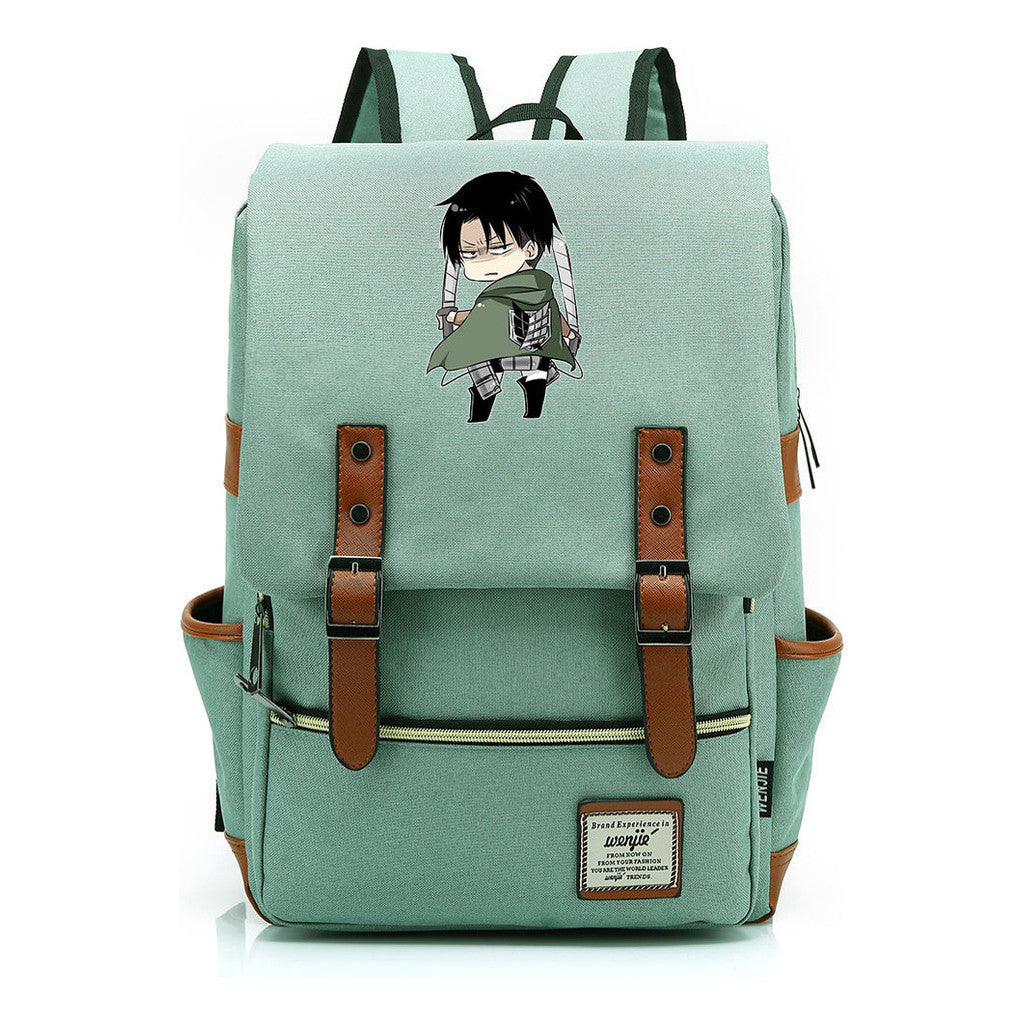 The Giant Of Manga Attack Printed Teenage Student Backpack For Men And Women With Casual Belt Buckle Classic Backpack 43*29*13.5cm
