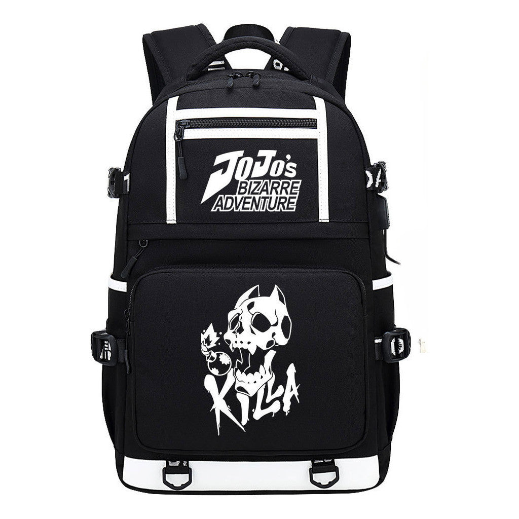 Comic Joe's Wonderful Adventure Print Usb Youth Student Backpack For Men And Women's Leisure Travel Backpack