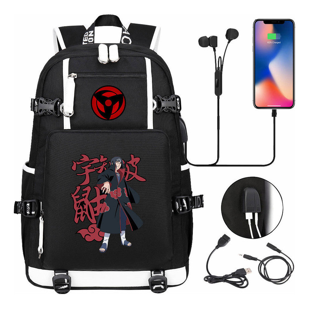 Naruto Usb Youth Student Backpack For Men And Women Leisure Travel Backpack