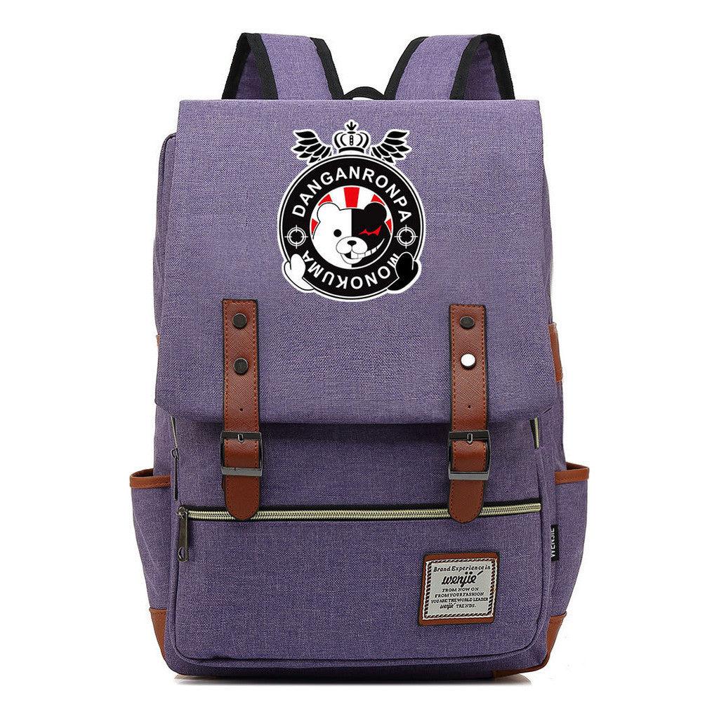 Printed Teenage Student Backpack For Men And Women With Casual Belt Buckle Classic Backpack