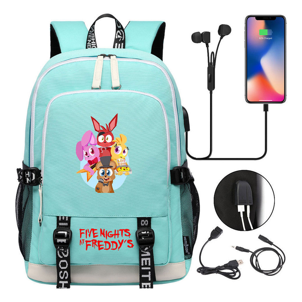 Toy Bear Game Peripheral Print Usb Youth Student Backpack For Men And Women Leisure Backpack