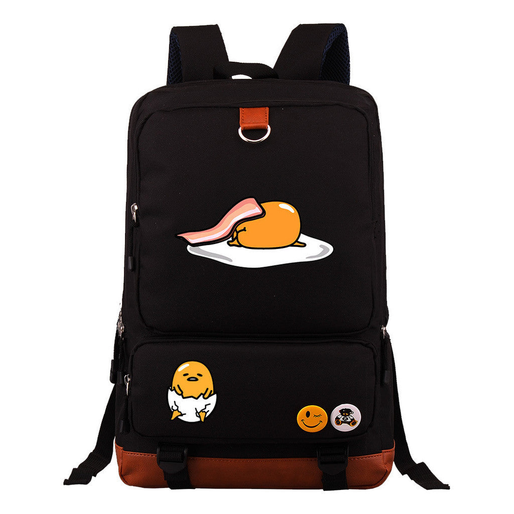 Cartoon Anime Lazy Egg Youth Student Backpack, Large Capacity Travel Bag, Boy's And Girl's Backpack
