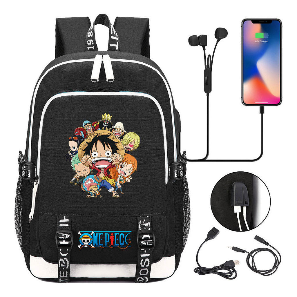 Anime Pirate Wang Lufei Youth Student School Bag Usb Men's And Women's Leisure Backpack