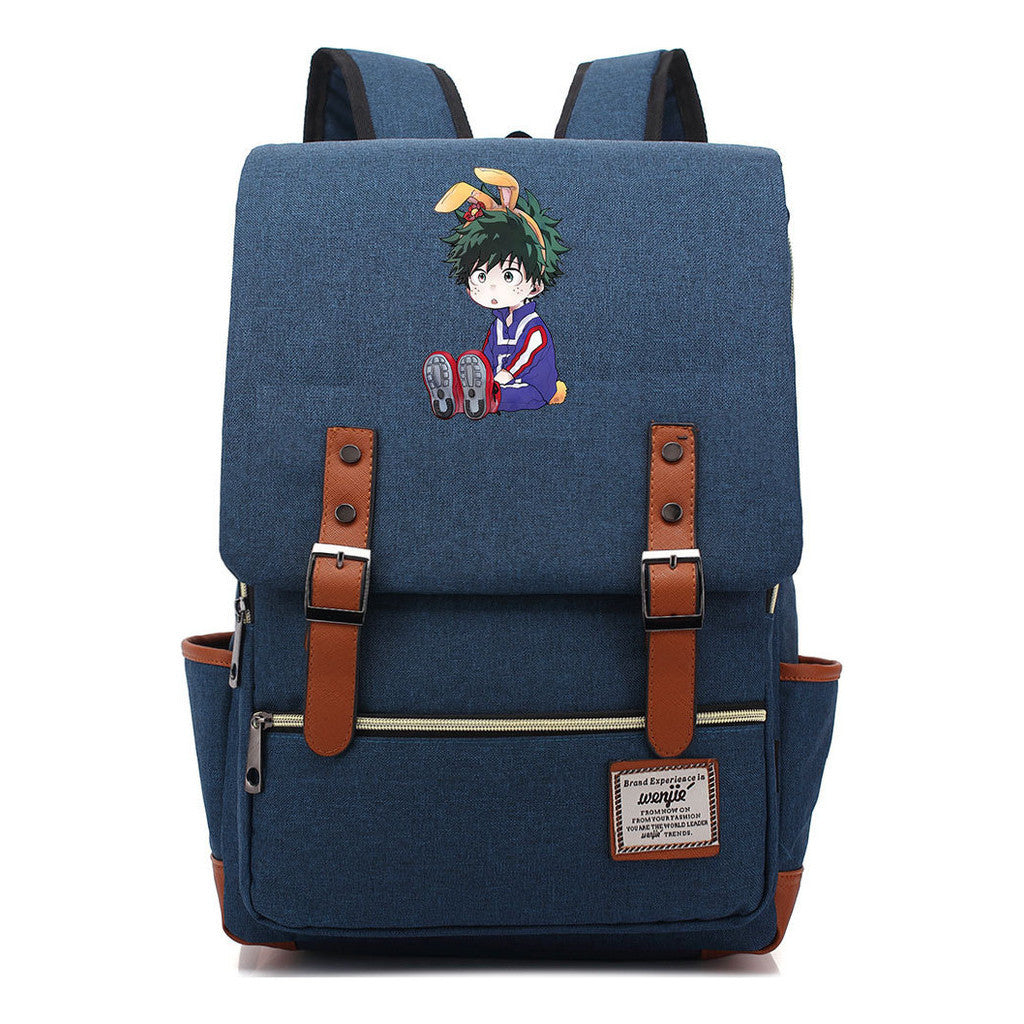 Anime My Heroes Academy Printed Youth School Bag Casual Belt Buckle Classic Backpack