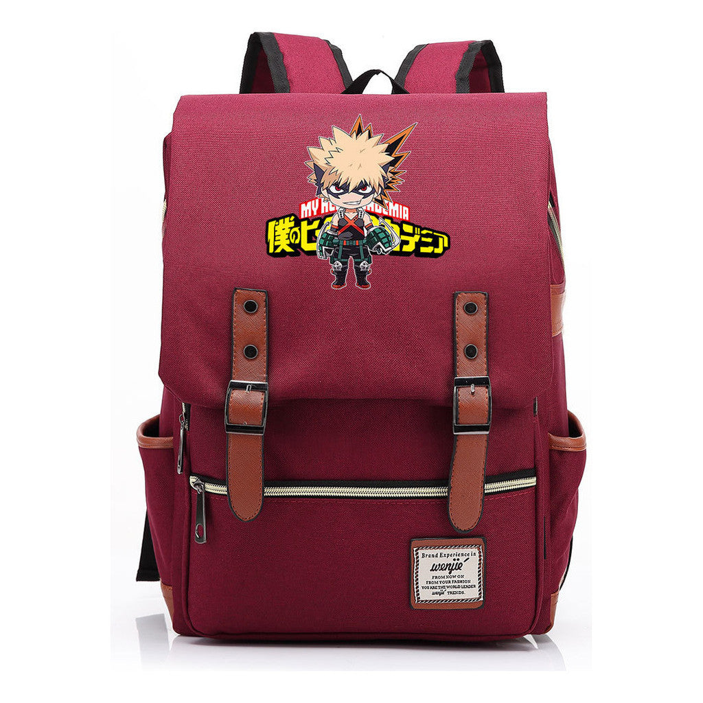 Anime My Heroes Academy Printed Youth Student Backpack Men's And Women's Leisure Belt Buckle Classic Backpack 38*27*12.5cm