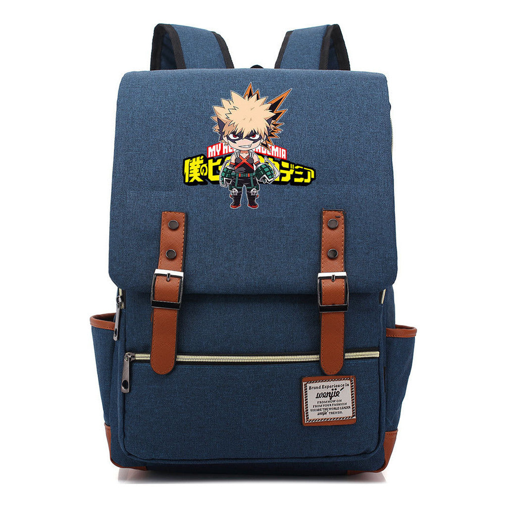 Anime My Heroes Academy Printed Youth Student Backpack Men's And Women's Leisure Belt Buckle Classic Backpack 38*27*12.5cm