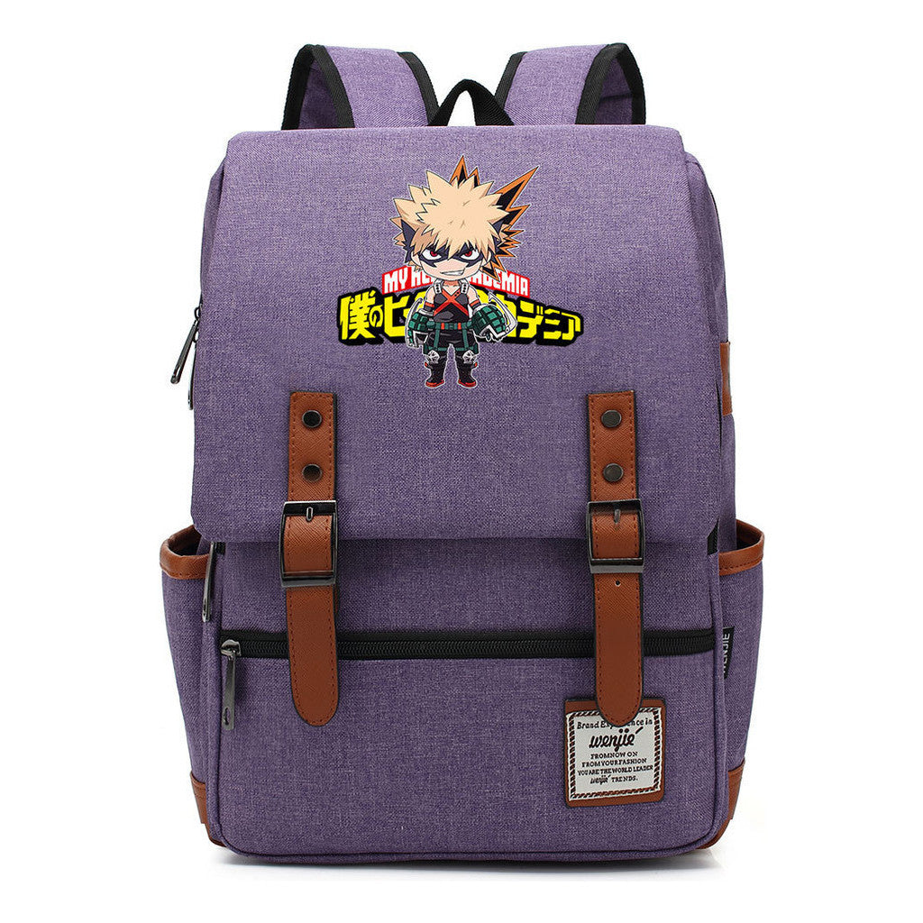 Anime My Heroes Academy Printed Youth Student Backpack Men's And Women's Leisure Belt Buckle Classic Backpack 38*27*12.5cm