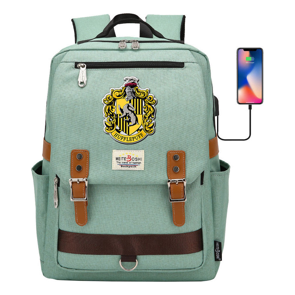 Usb Magnetic Buckle Student Backpack For Men And Women, Youth Leisure Backpack