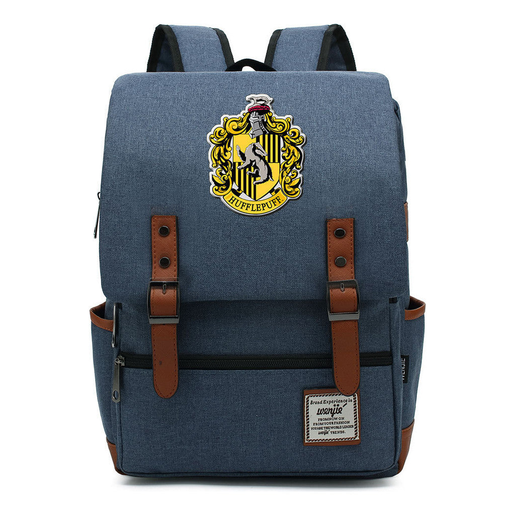 School Of Magic Printed Student School Bag Men's And Women's Casual Belt Buckle Classic Backpack