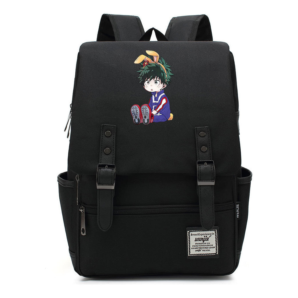 Anime My Heroes Academy Printed Youth School Bag Casual Belt Buckle Classic Backpack