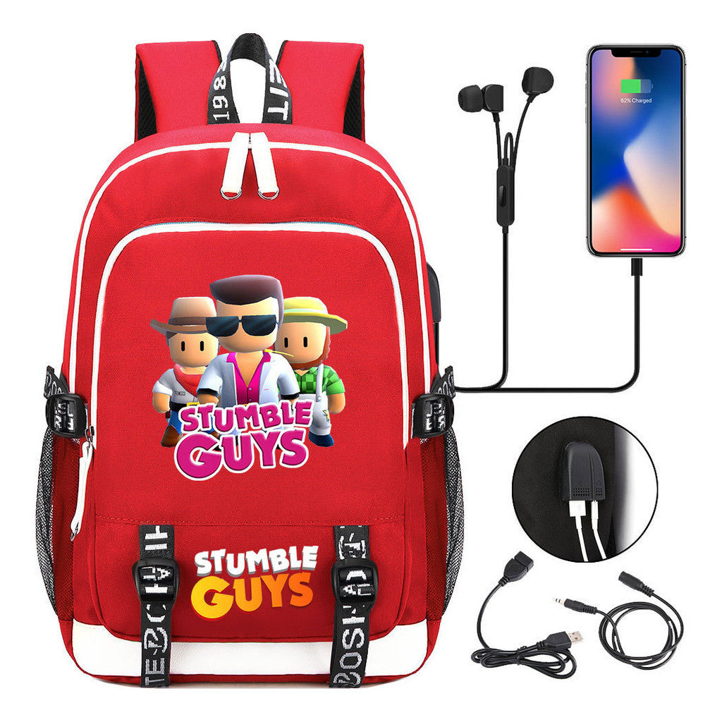 Printed Student Backpack Usb Leisure Backpack