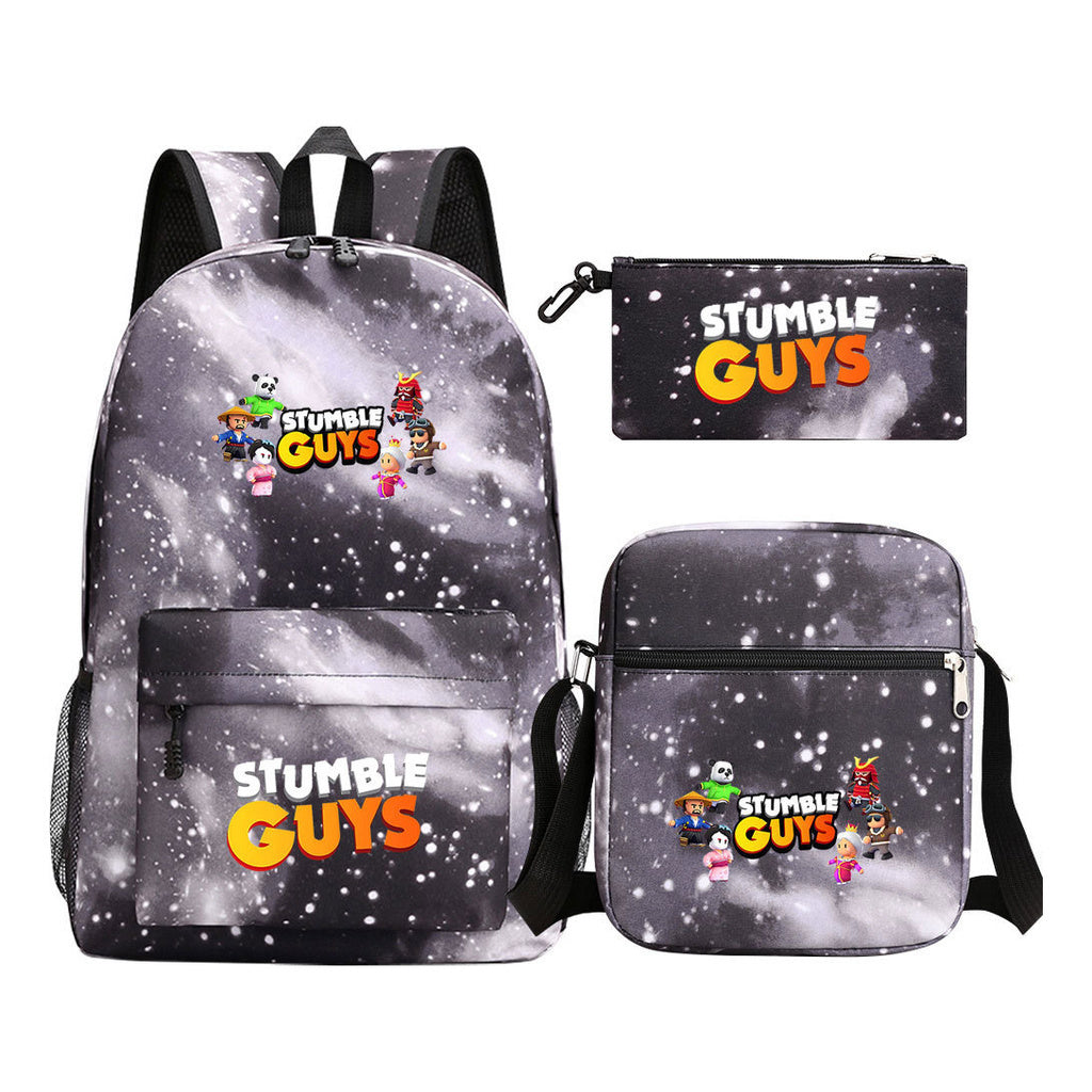 Three piece printed student backpack set for boys and girls, backpack set