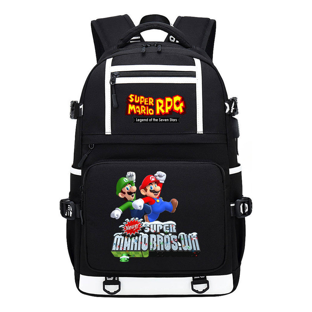 Super Mario Printed Backpack For Men And Women, Casual Travel Backpack
