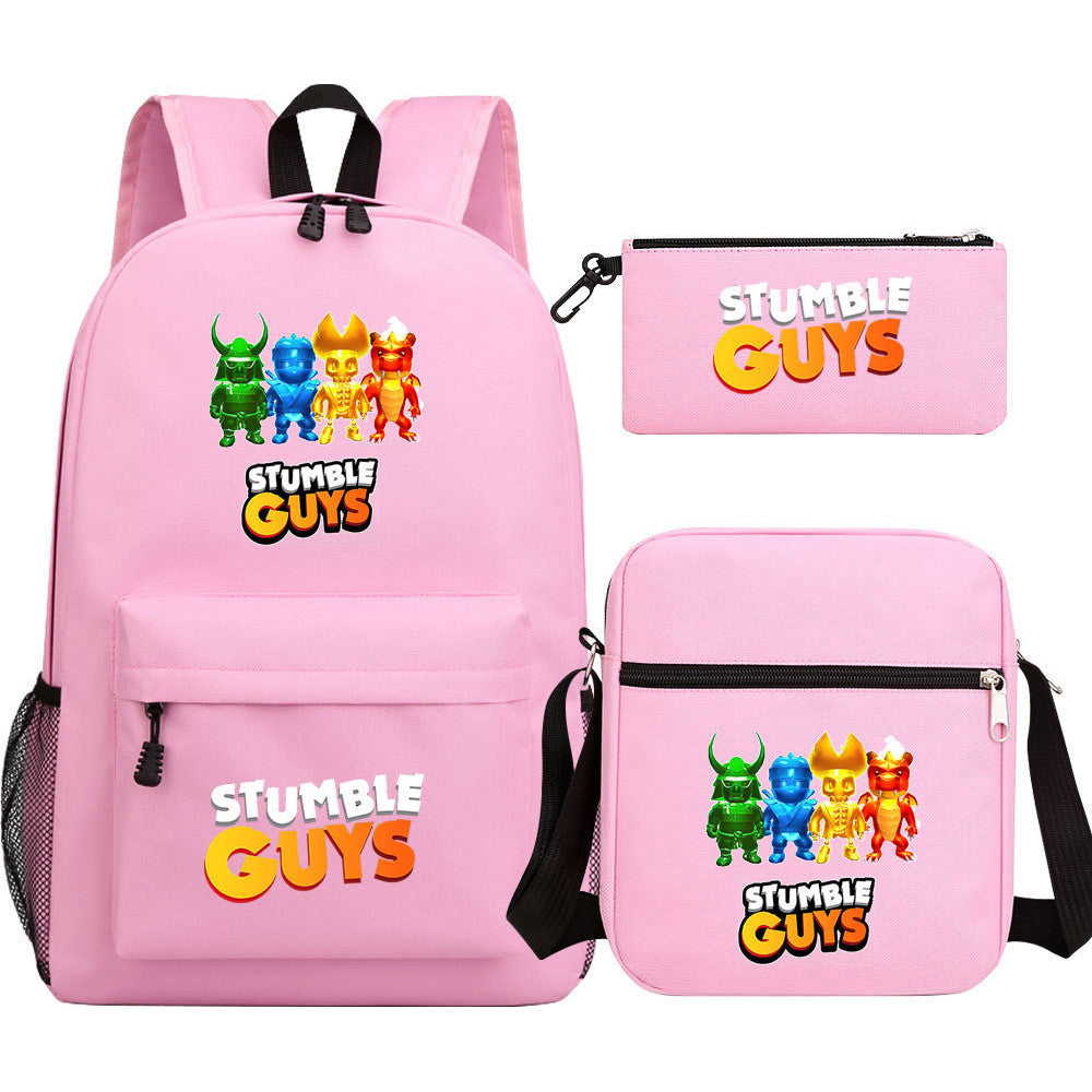 Printed Youth Student School Bag Three Piece Set Men's And Women's Shoulder Set Backpack