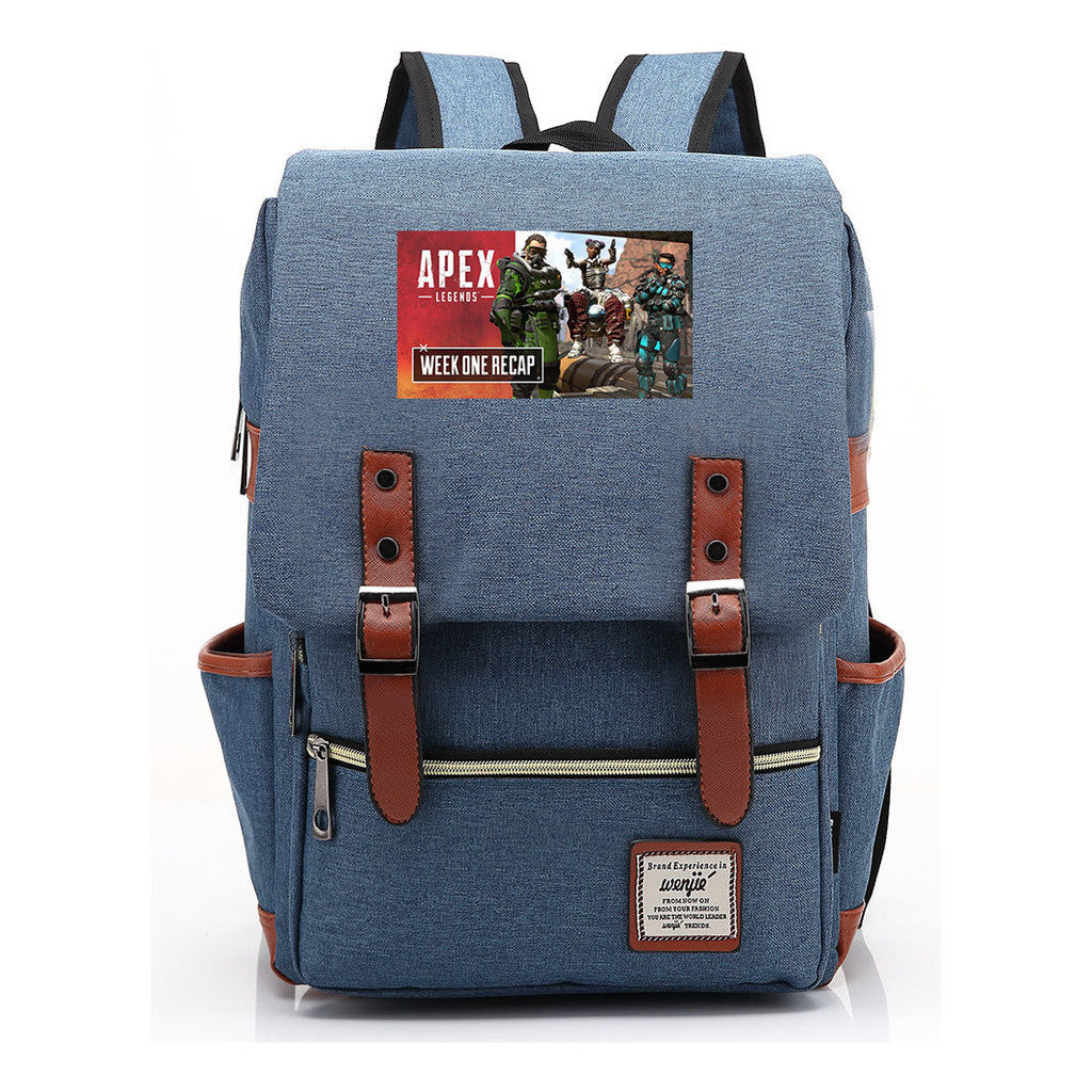 Printed Teenage Student Backpack For Men And Women With Casual Belt Buckle Classic Backpack
