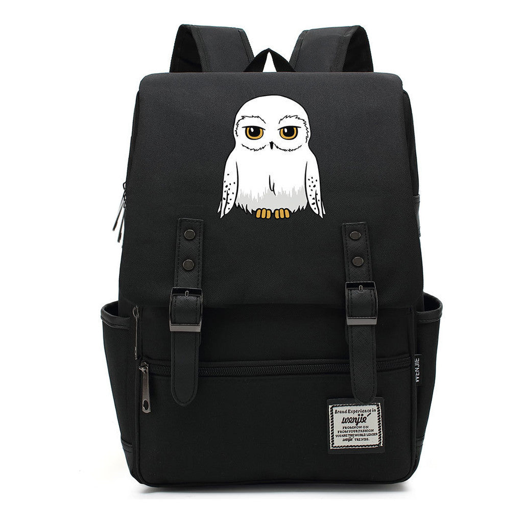 School Of Witchcraft And Wizardry Printed Student School Bag Casual Belt Buckle Classic Backpack