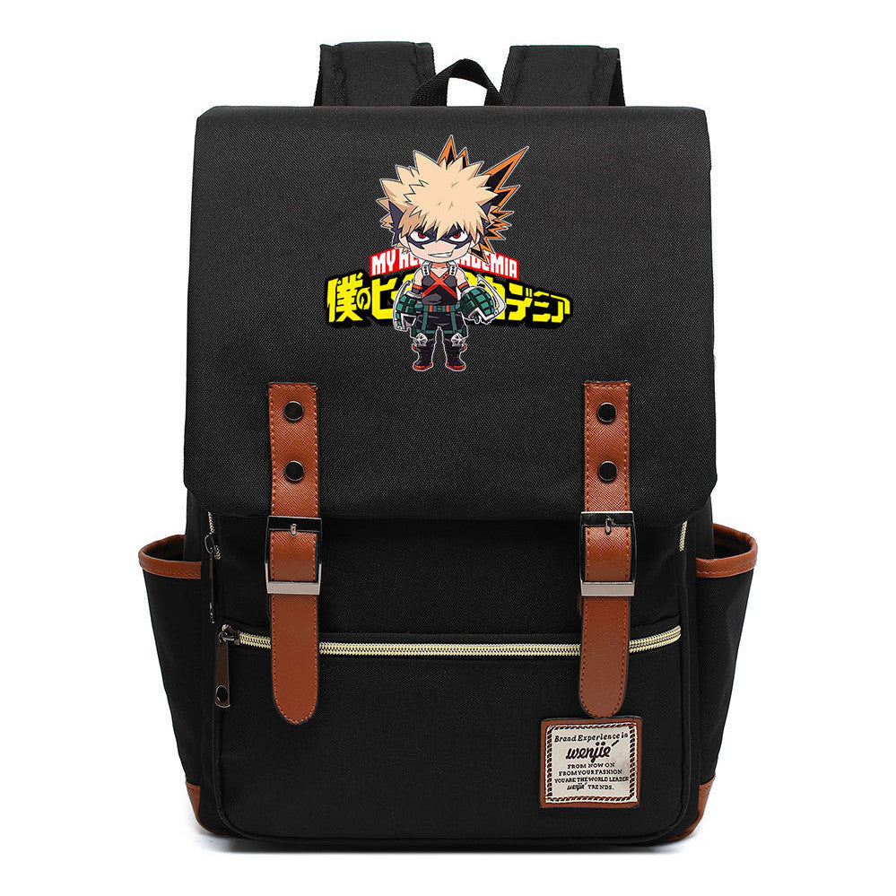 Anime My Heroes Academy Printed Youth Student Backpack Men's And Women's Leisure Belt Buckle Classic Backpack 38*27*12.5cm