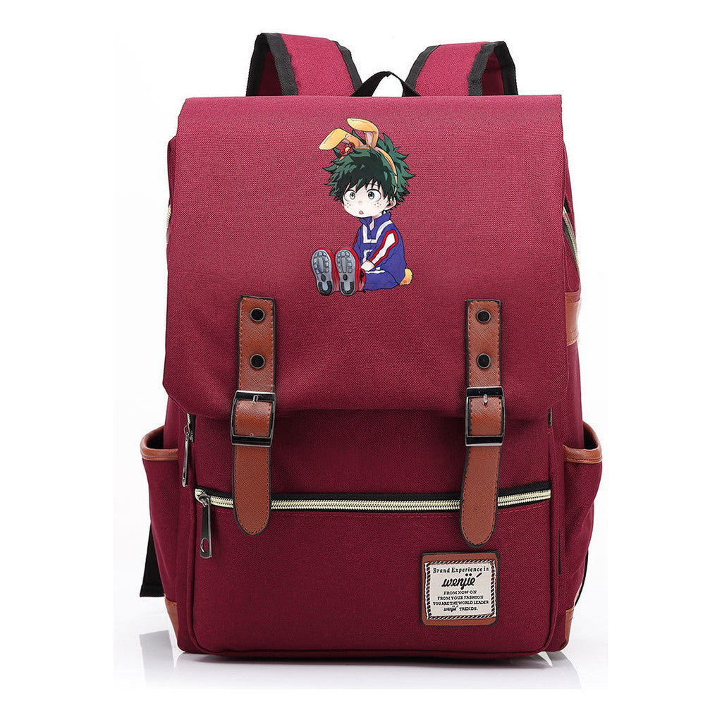 Anime My Heroes Academy Printed Youth School Bag Casual Belt Buckle Classic Backpack