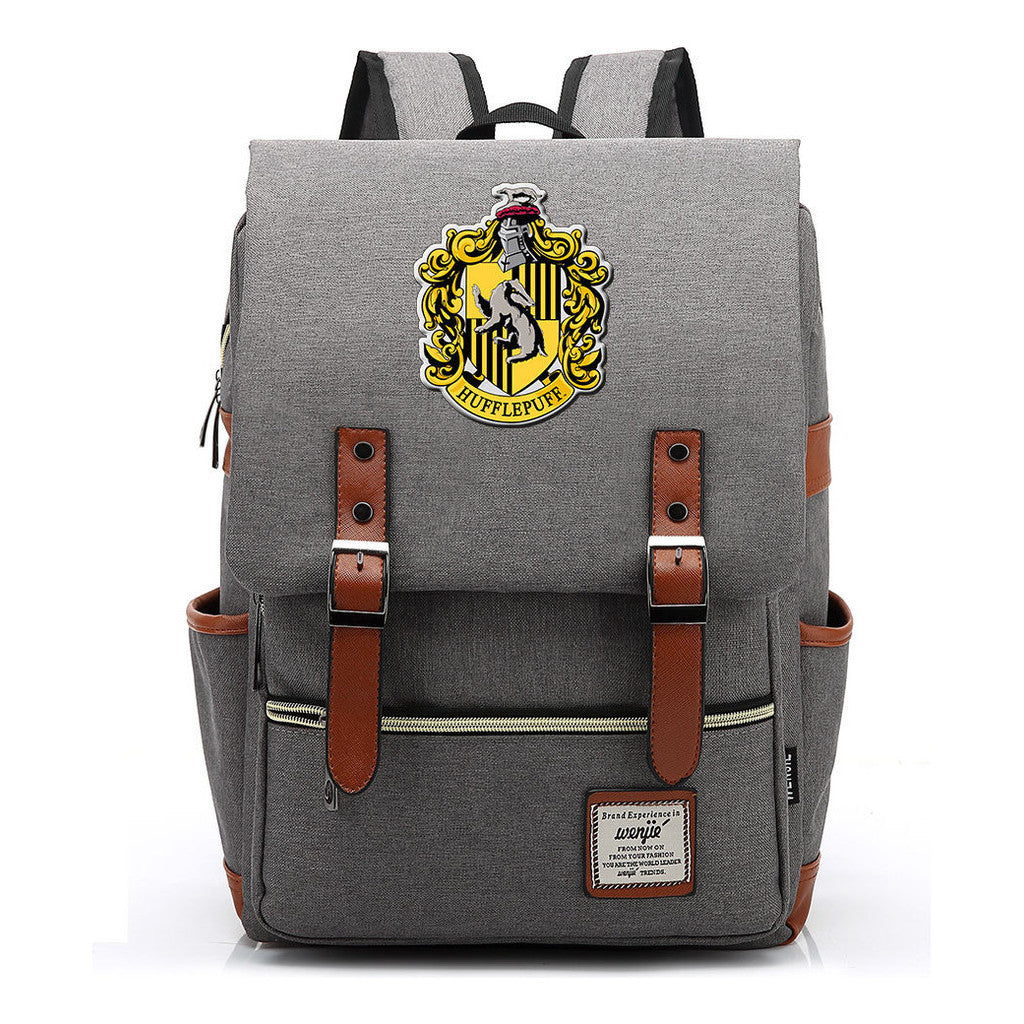 School Of Magic Printed Student School Bag Men's And Women's Casual Belt Buckle Classic Backpack