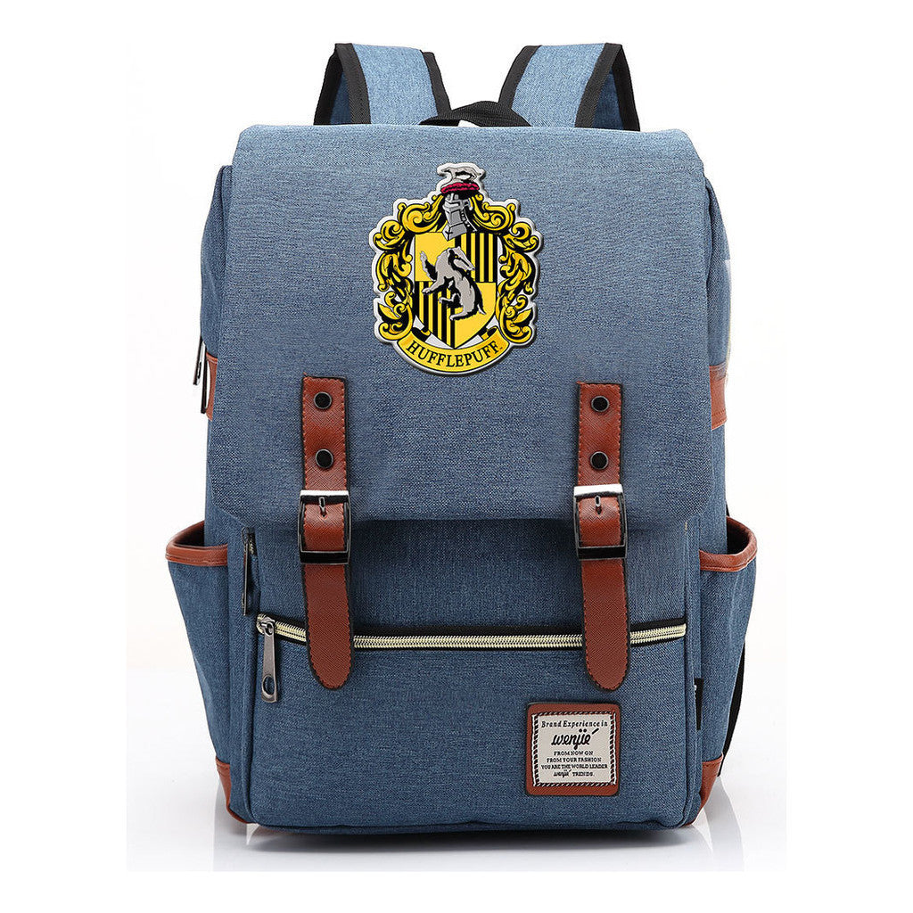 School Of Magic Printed Student School Bag Men's And Women's Casual Belt Buckle Classic Backpack