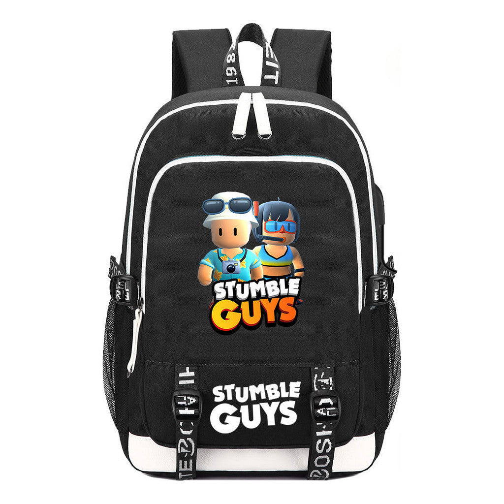 Printed Student Backpack Usb Men's And Women's Leisure Backpack