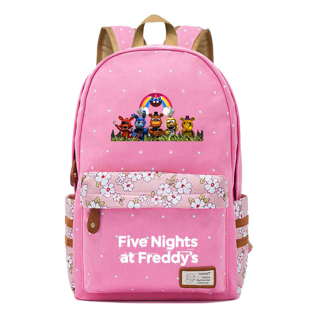 Toy Bear Game Fashion Printed Teenage Girls Student School Bag Men's And Women's Casual Canvas Backpack