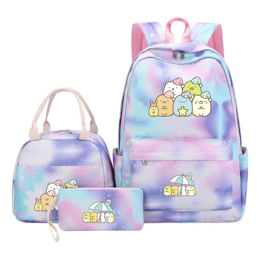 Corner Biology Student School Bag Lunch Bag Three Piece Set Backpack Set